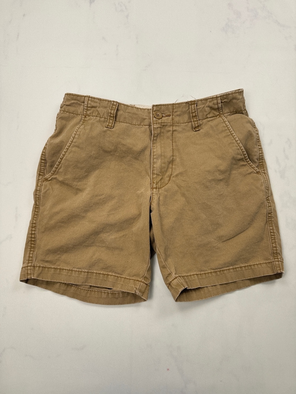 Old Navy Lived-In Straight Bermuda Shorts Tan Modern Classic Style - Mens 29